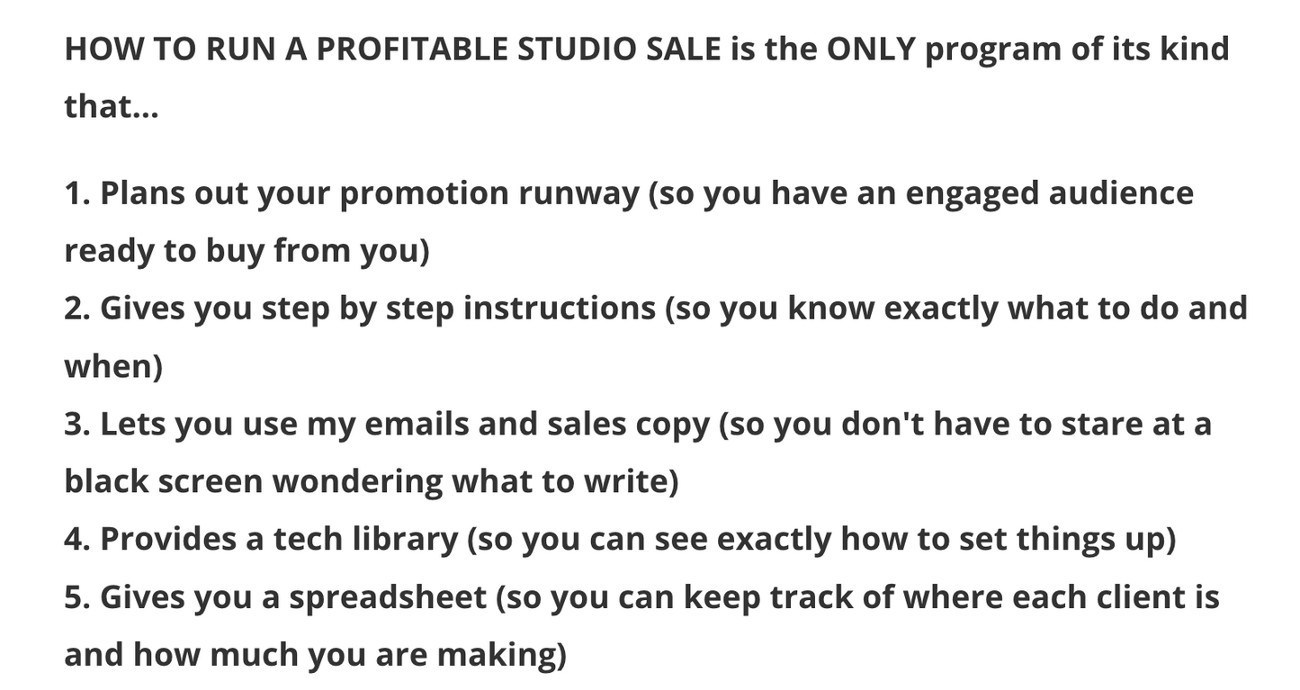 How to Run a Profitable Studio Sale